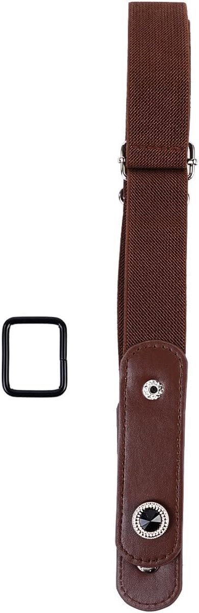 SnelShoppen - Unisex riem zonder gesp, elastische riem, verstelbaar voor 30-75 kg, 80 cm, onzichtbaar en duurzaam, bruine kleur, ideaal voor casual en