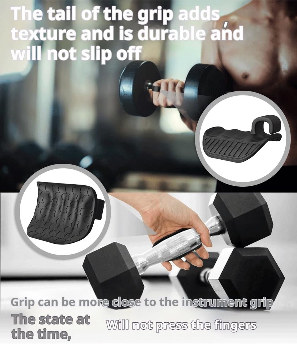 SnelShoppen - Gewichtheffers Handgrepen met Extra Brede Palm Bescherming, Antislip Siliconen Gym Handschoenen voor Deadlifts, Roeien & Krachttraining,