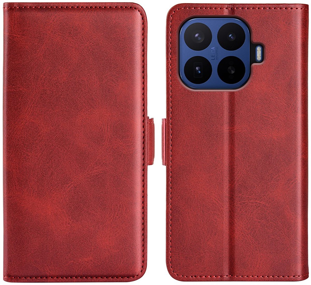 MobyDefend Hoesje - Geschikt voor Xiaomi 17T Pro - Luxe Wallet Book Case (Sluiting Zijkant) - Rood