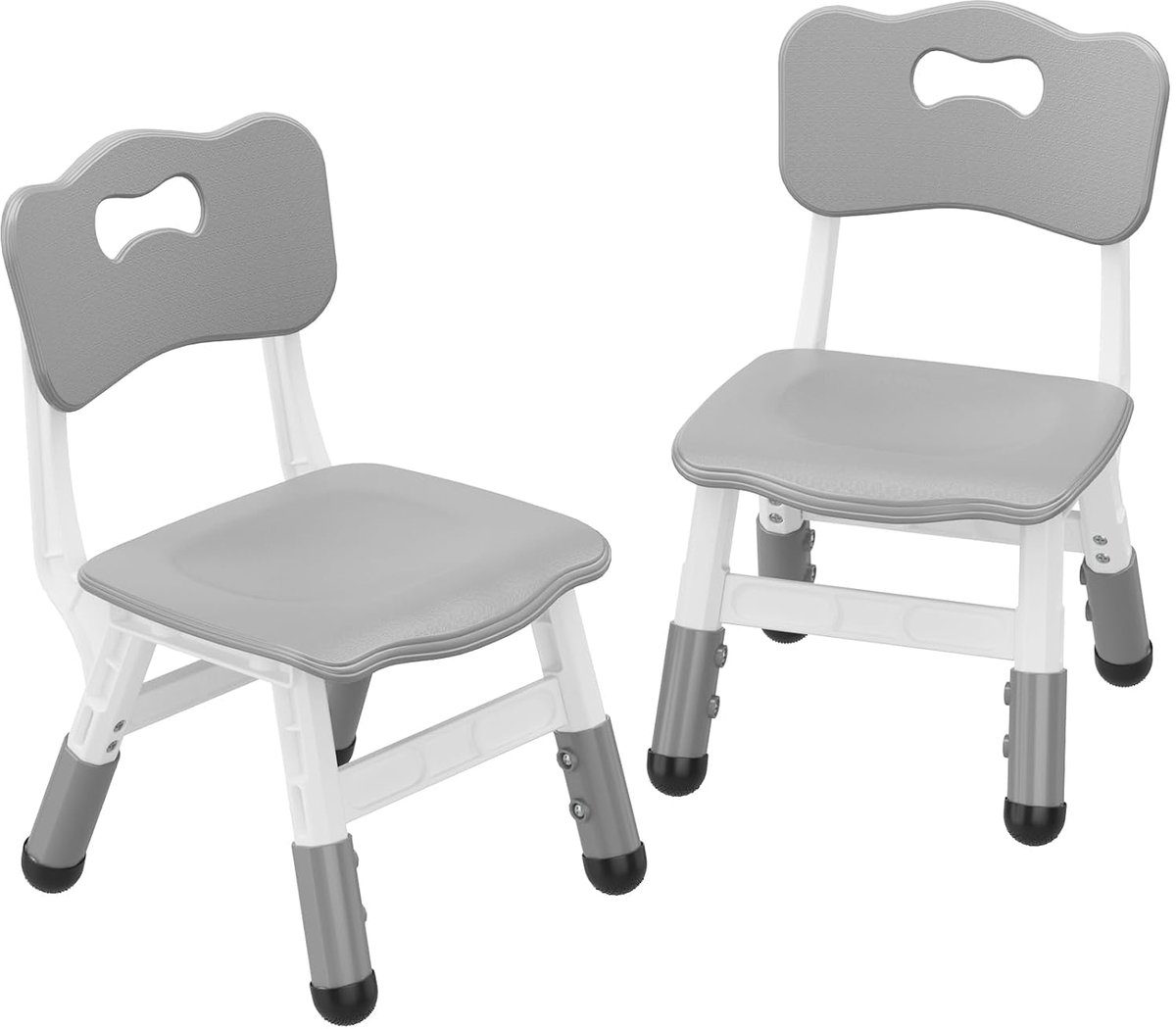 Triumpunpre - Kinderstoelen Set van 2 – In hoogte verstelbaar – Draagvermogen 82 kg – Voor thuis, kinderopvang of klaslokaal – Donkergrijs