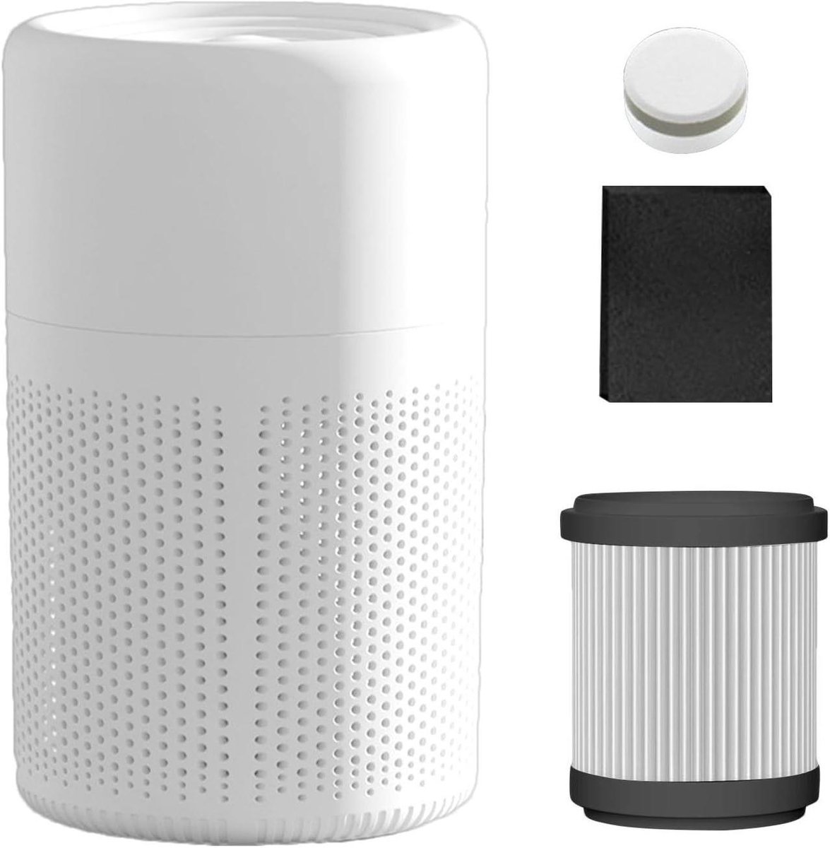 Luchtreiniger - Luchtzuiveraar Apparaat - Verbeteren Luchtkwaliteit - Driestaps Filtersysteem - 21.1D x 13.5W x 21.1H cm - Wit