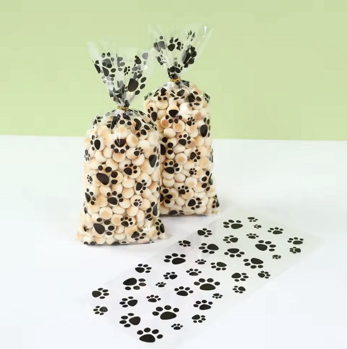 Honden traktatiezakjes - Uitdeelzakjes met hondenpoten - 27/12CM - Trakteren - Cellofaan Traktatie Zakjes - 25 stuks - CHPN