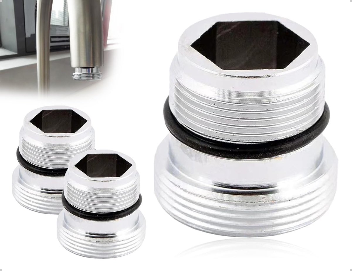 Tap Adapter, Threaded Adapter, Male Thread Connection with Rubber Seal, for Garden Hoses, Bathroom and Kitchen Water - ShopVlot