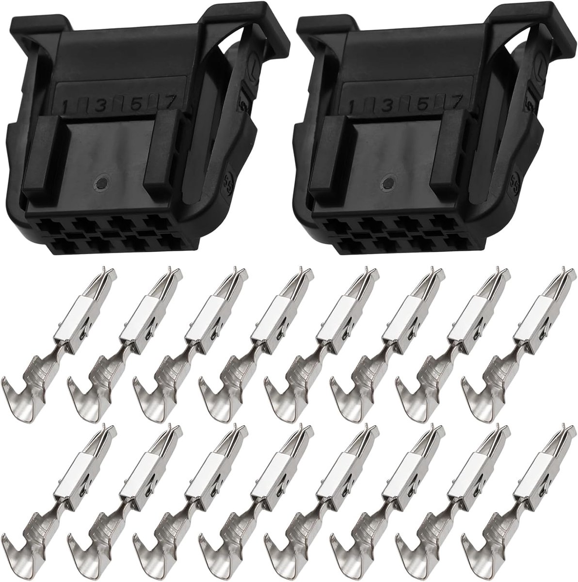 SnelShoppen - 2 Set 8-Pins Connector Plug 3B0972724 met Micro Timer Terminals voor Elektrisch Systeem, Compatibel met Audi, VW, Seat, Skoda