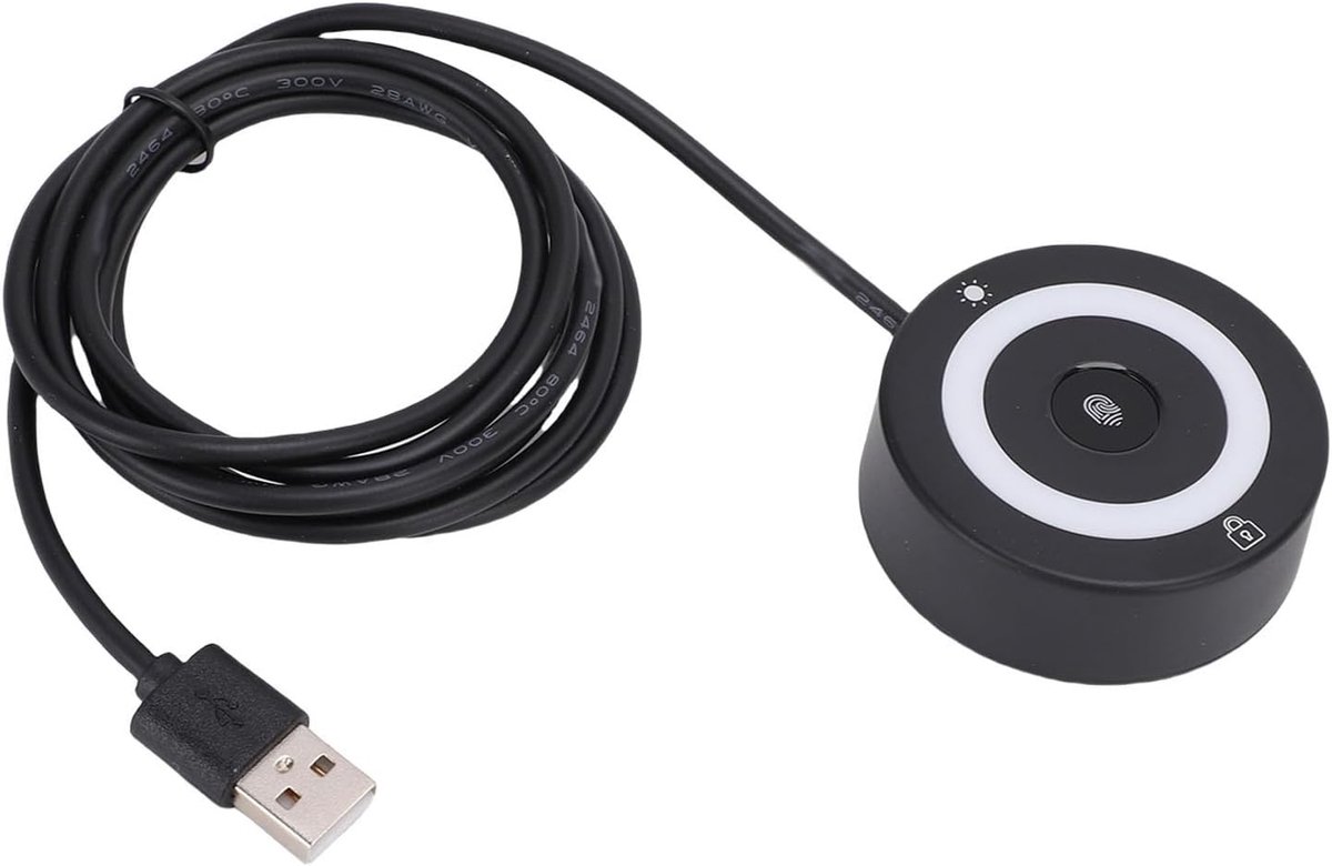 SnelShoppen - USB Vingerafdruk Scanner, Biometrische Toegang voor 10 Gebruikers, Snelle Reactie in 0.5 Seconden, 360° Aanraakherkenning, Veiligheid vo