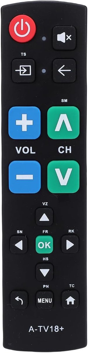 SnelShoppen - TV Afstandsbediening voor Hisense TV met Grote Knoppen en Tactiele Feedback, Eenvoudig in Gebruik voor Ouderen en Visueel Gehandicapten