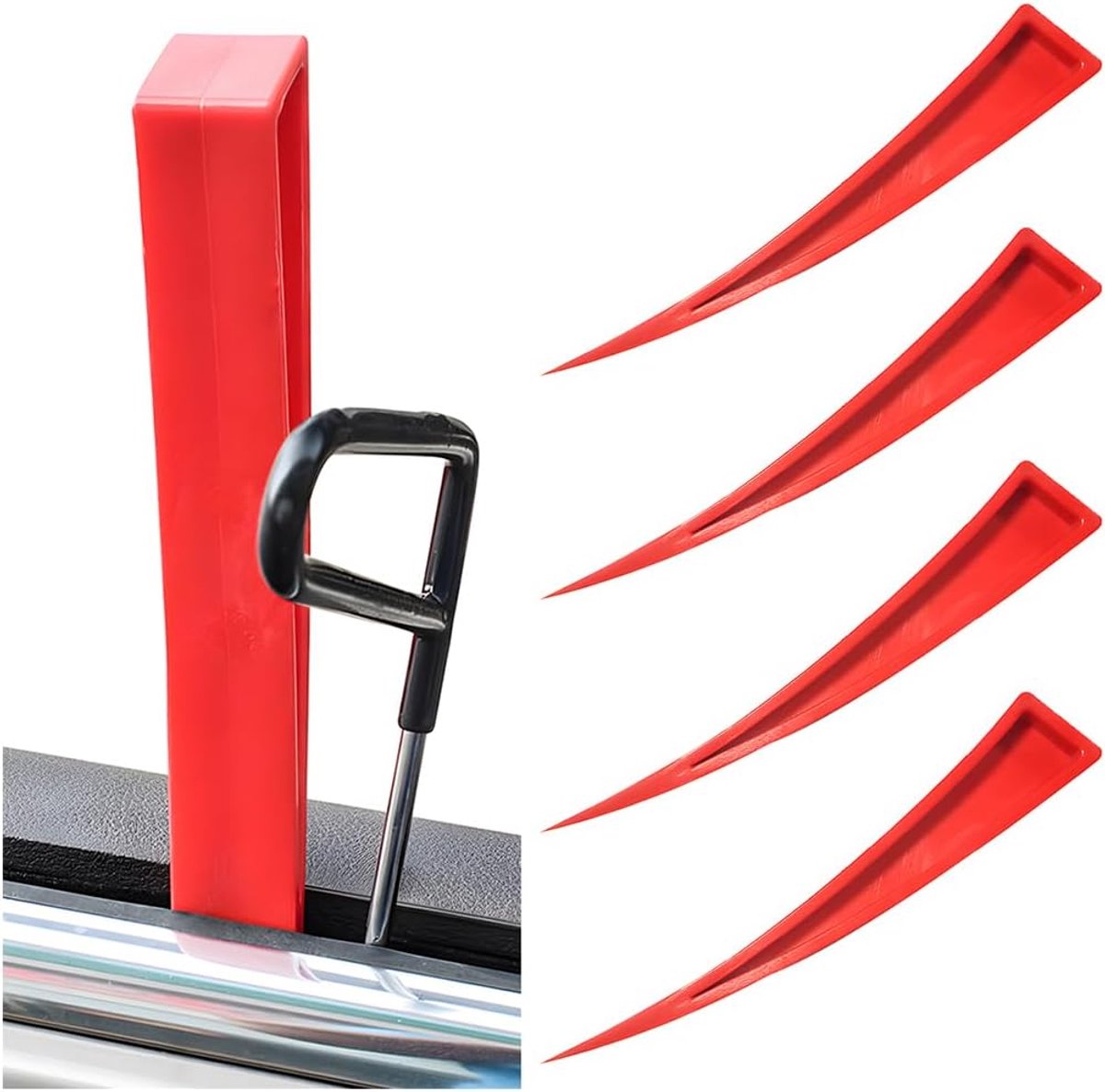 SnelShoppen - 4-delige Auto Deur Raam Wedge Gereedschap Set - Hoogwaardige Plastic Wedge Kit voor Auto Reparatie - Sterke en Duurzame Wedge Tools voor