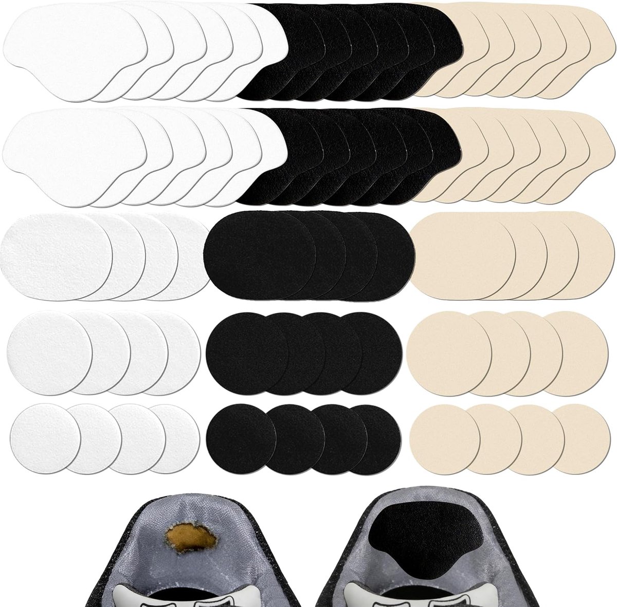 36 Paar Schoenreparatie Patch, 3 Kleuren Hielreparatie Patch, Schoen Hielreparatie Patches Zelfklevend - ShopVlot