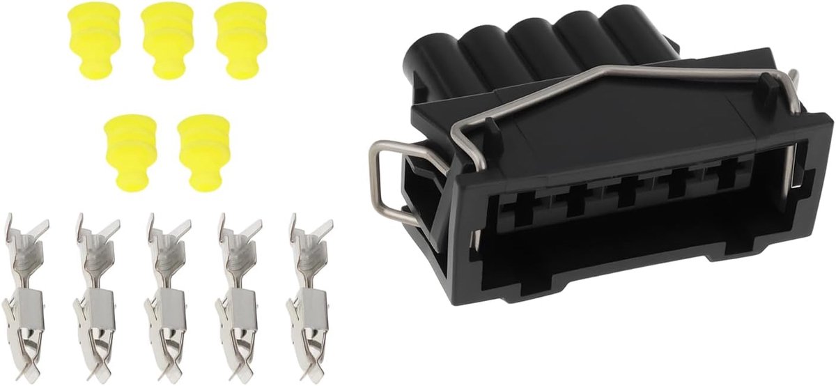 SnelShoppen - 5-Pins Auto Spoel Verbindingsstekker Connector 375972755 met Terminals en Seals Geschikt voor Golf Mk3, Corrado en Eurovan