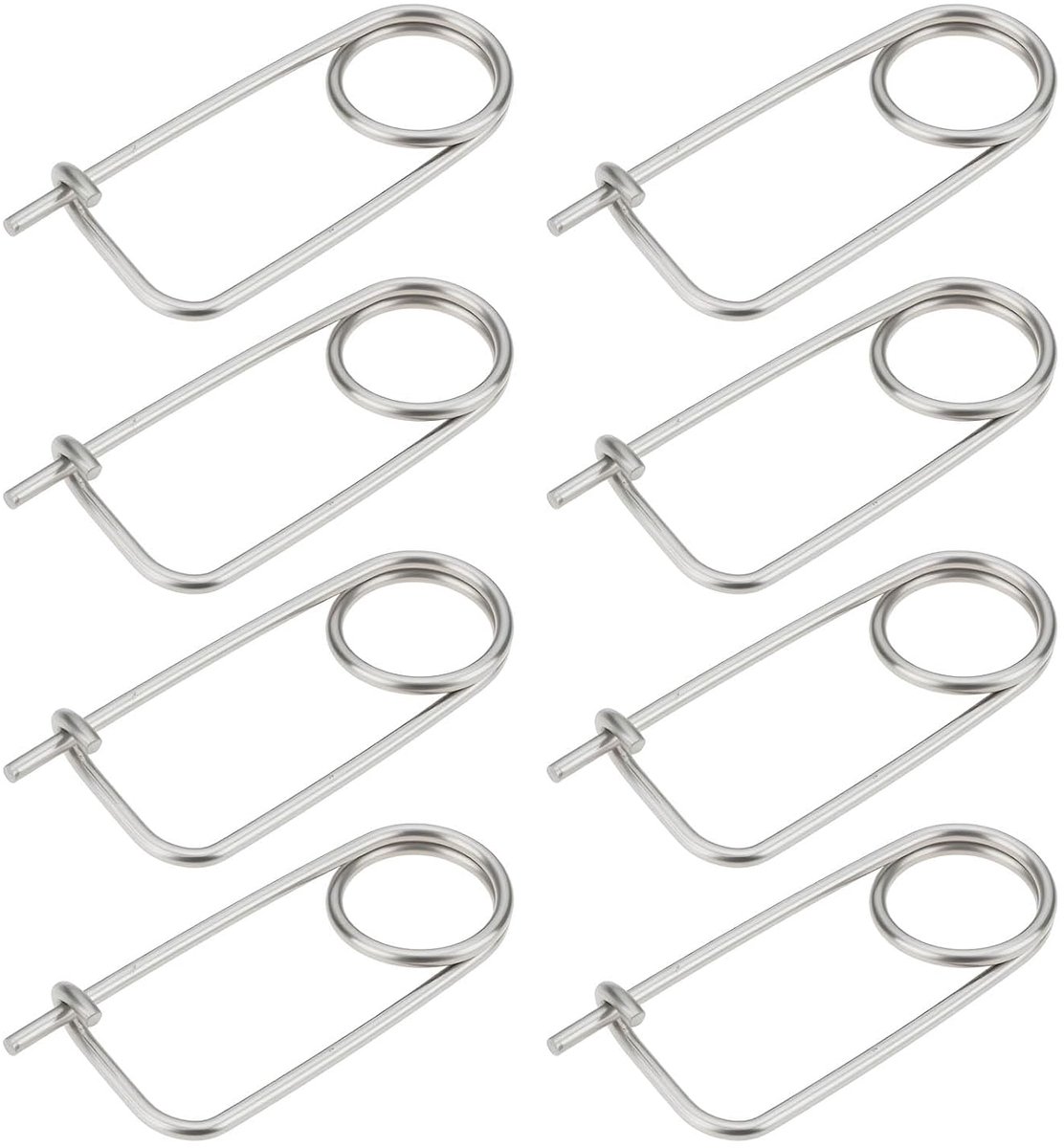 SnelShoppen - 8 Stuks 3x85mm Veiligheidsnaald Brochevorm Veerclip 304 RVS Voor Bevestigen van Veiligheidsnaalden Slotgaten