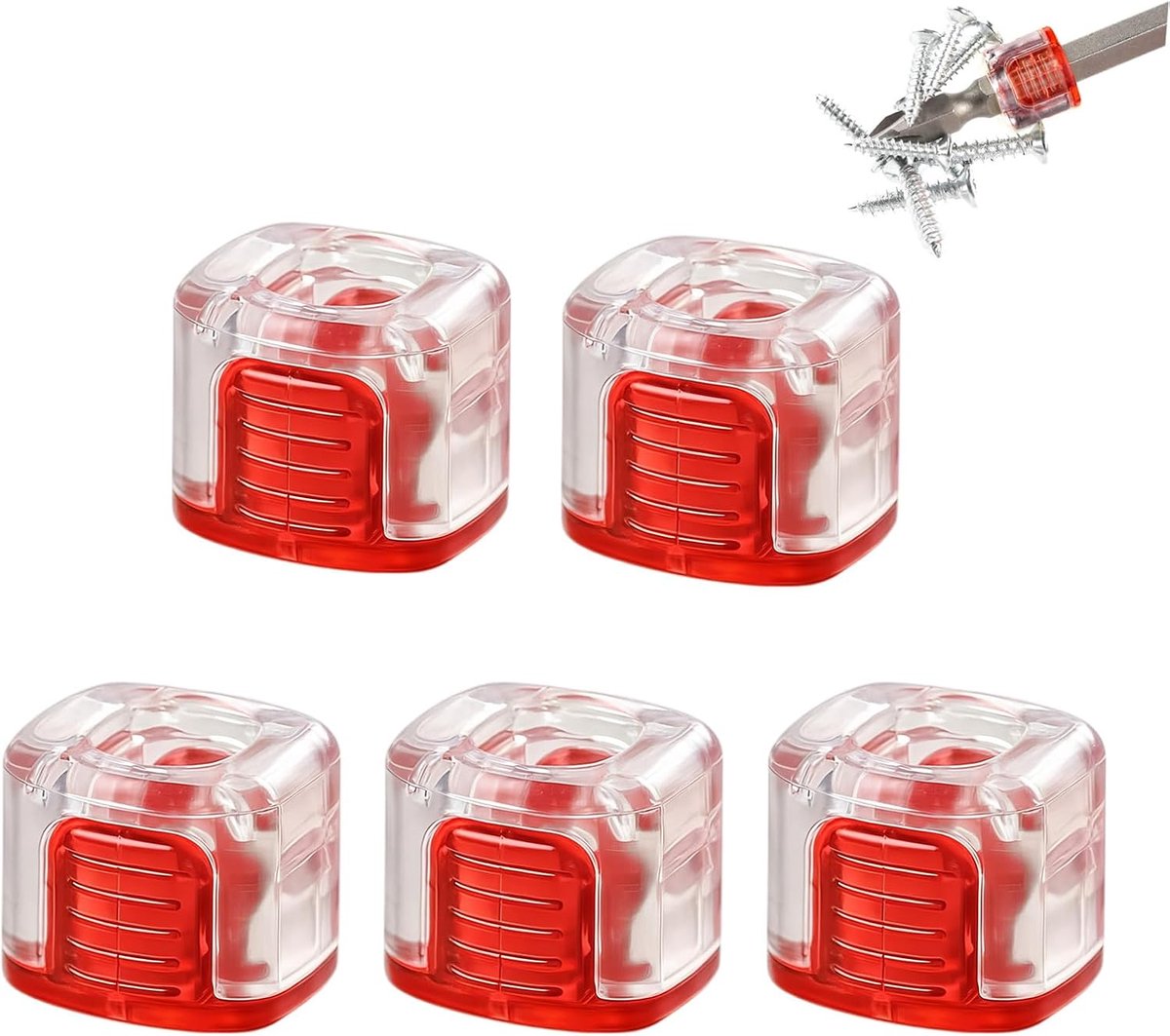 SnelShoppen - 5 Stuks Magnetische Schroevendraaier Hoofd Ringen, Universele 1/4" Hex Magnetische Schroef Ring Houder, Schroevendraaier Bit Magnetiseur