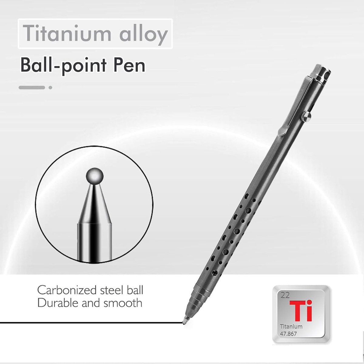 SnelShoppen - Hyuduo Bolt Action Balpen, Lichte Ti Legering Draagbare Balpen met Clip voor Kantoor, Zaken, School, Zwart