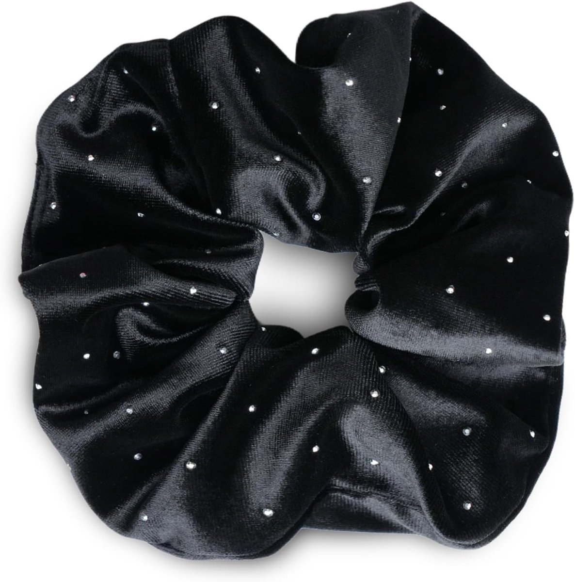 Haarelastiek scrunchie fluweel velvet elastics met strass, grote haarelastiek dik zacht comfortabel fluwelen - ShopVlot