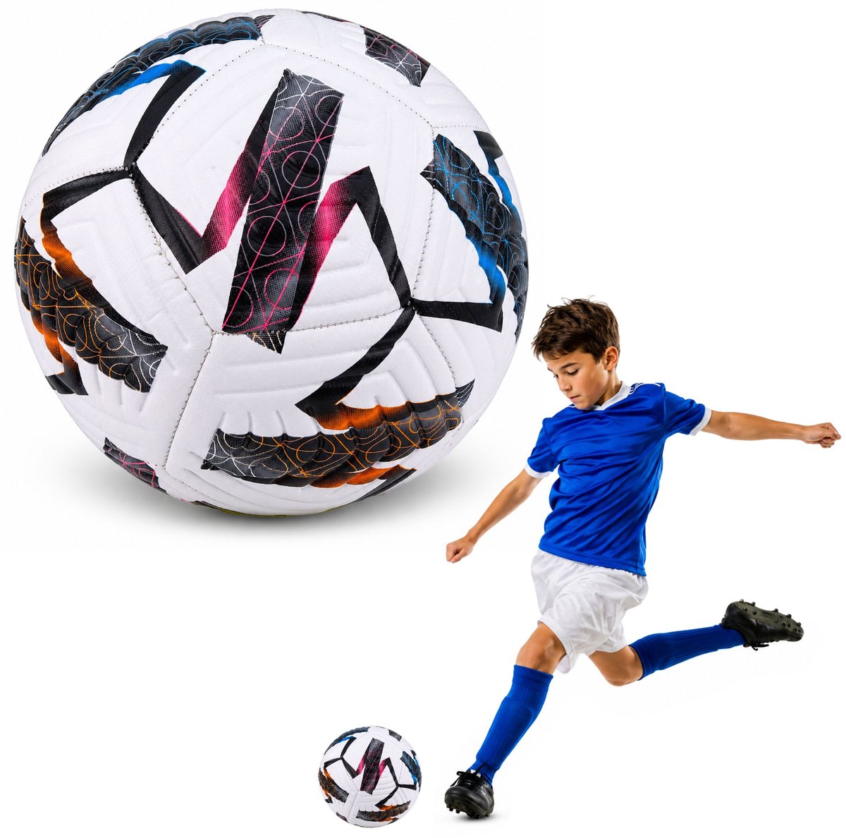 Trainingsvoetbal voor het grasveld Wit Patronen 22 Cm Maat 5