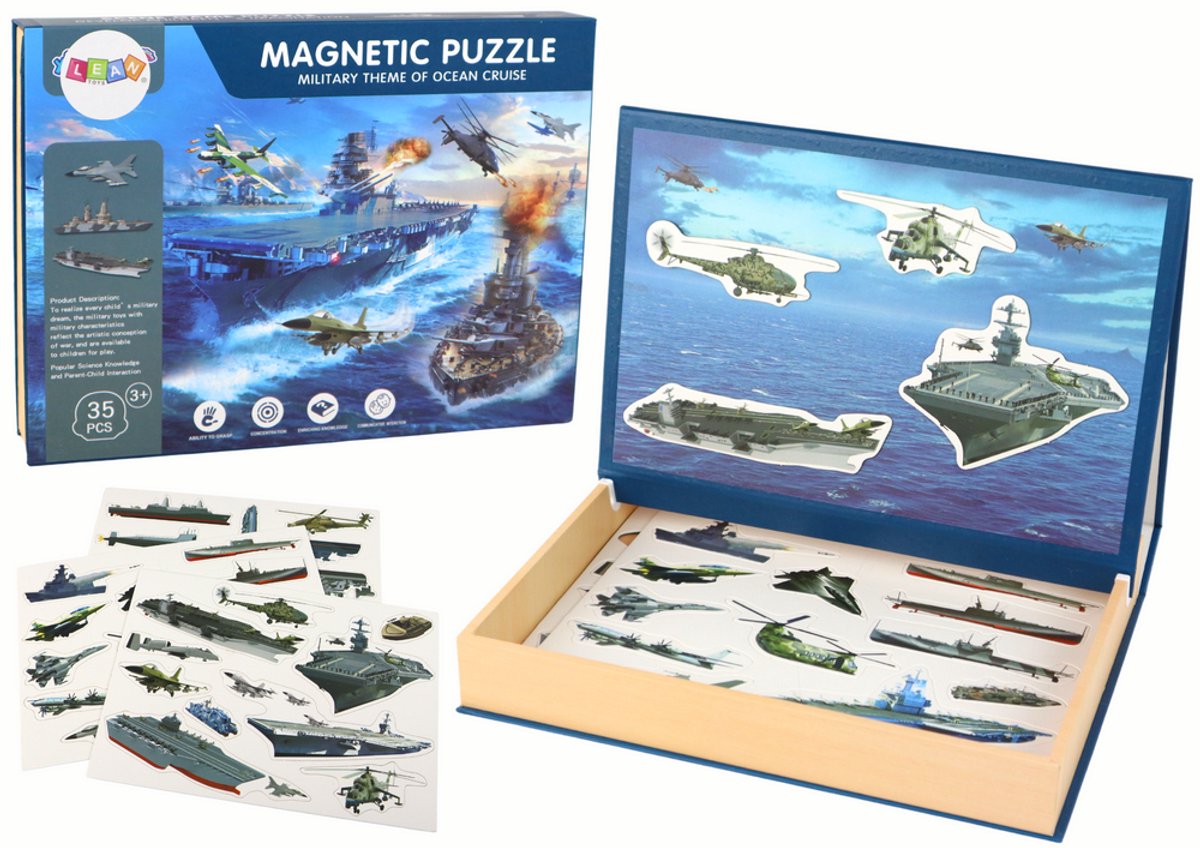 Zestaw puzzli magnetycznych z motywem militarnym - Set magnetische puzzels met militair thema