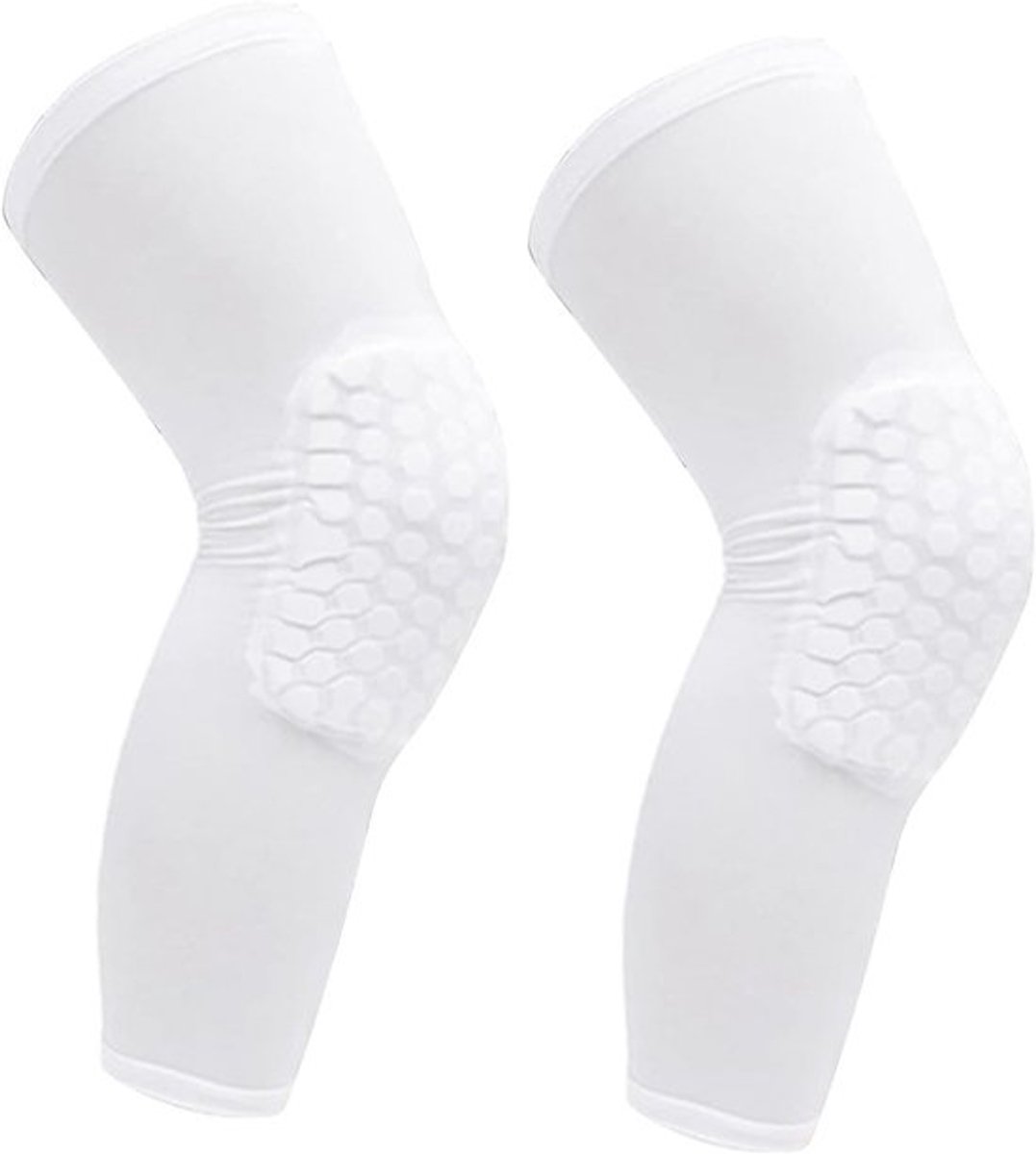 Unisex Kniebandage met Honingraatstructuur voor Bescherming en Compressie tijdens Basketbal, Voetbal en Tennis (L voor 175-185 cm)