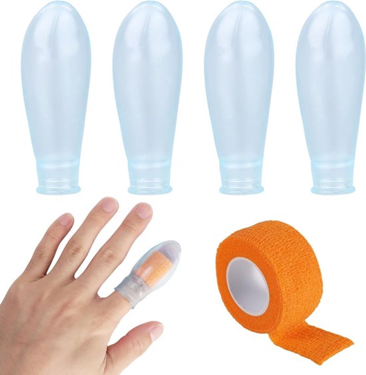 Herbruikbare Waterdichte Vingerbeschermers van Silicone - Ideaal voor Douche, Zwemmen, Pedicure en Manicure, Bescherming bij Wondverzorging