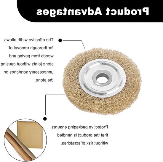 Set van 4 Onkruidborstels voor Voegen 110 x 16 mm - Draadborstel voor Terrasvoegen, Geschikt voor Multibrush en Vergelijkbare Apparaten, Ideaal voor Mosverwijdering en Onderhoud — afbeelding 4
