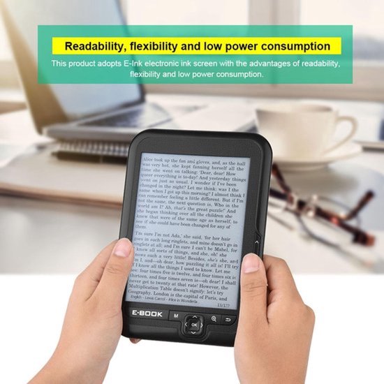 Ereader - 6 Inch E-ink Reader - Compact en Lichtgewicht - Blauwe Cover - 16GB Opslag - Perfect voor Lezers - Ideaal voor Thuis en Onderweg — afbeelding 4
