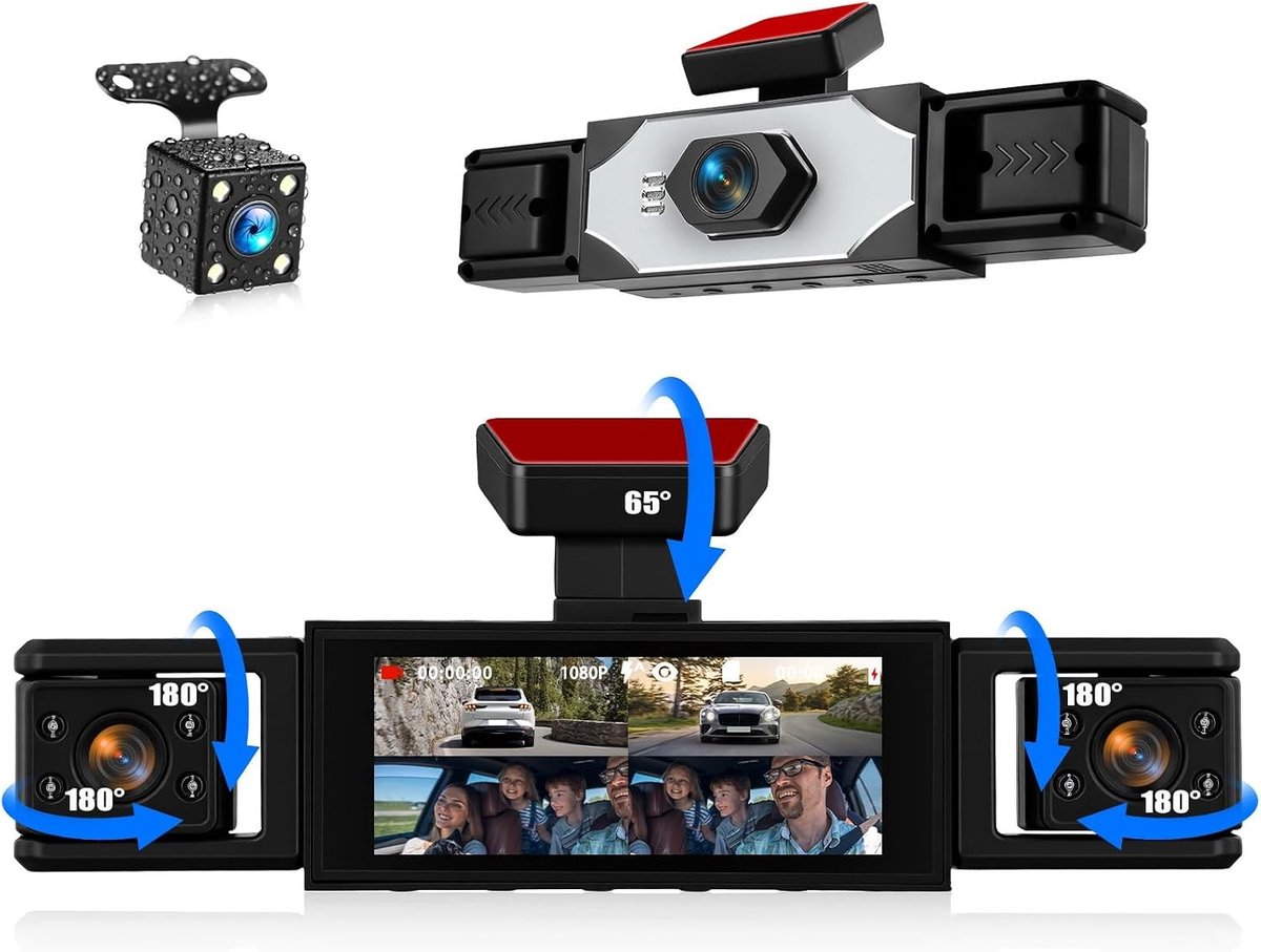 Dashcam - 4 Kanalen - HD 1080P - 360° Bescherming - Voor Auto's