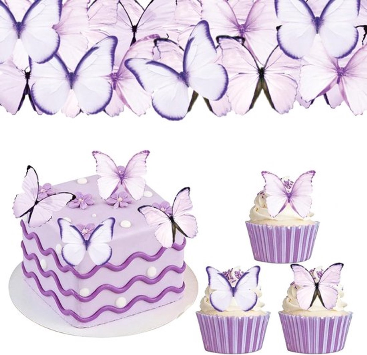 Paarse Vlinders Cupcake Decoratie voor Bruiloften, Verjaardagen en Babyshowers - 48 Stuks voor Lente Feesten