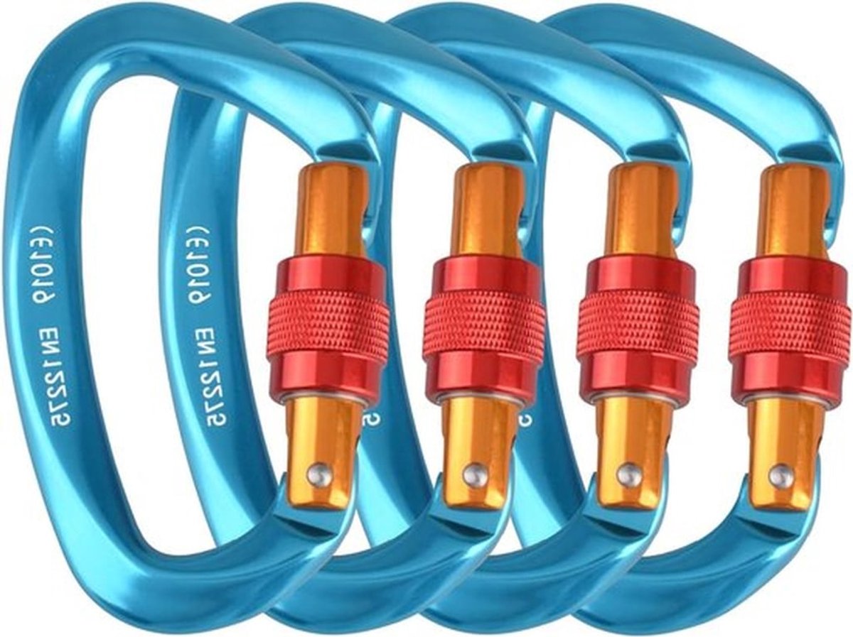 Sterke 25KN Aluminium Karabiner voor Kamperen, Vissen en Wandelen - Lichtgewicht en Duurzaam Accessoire