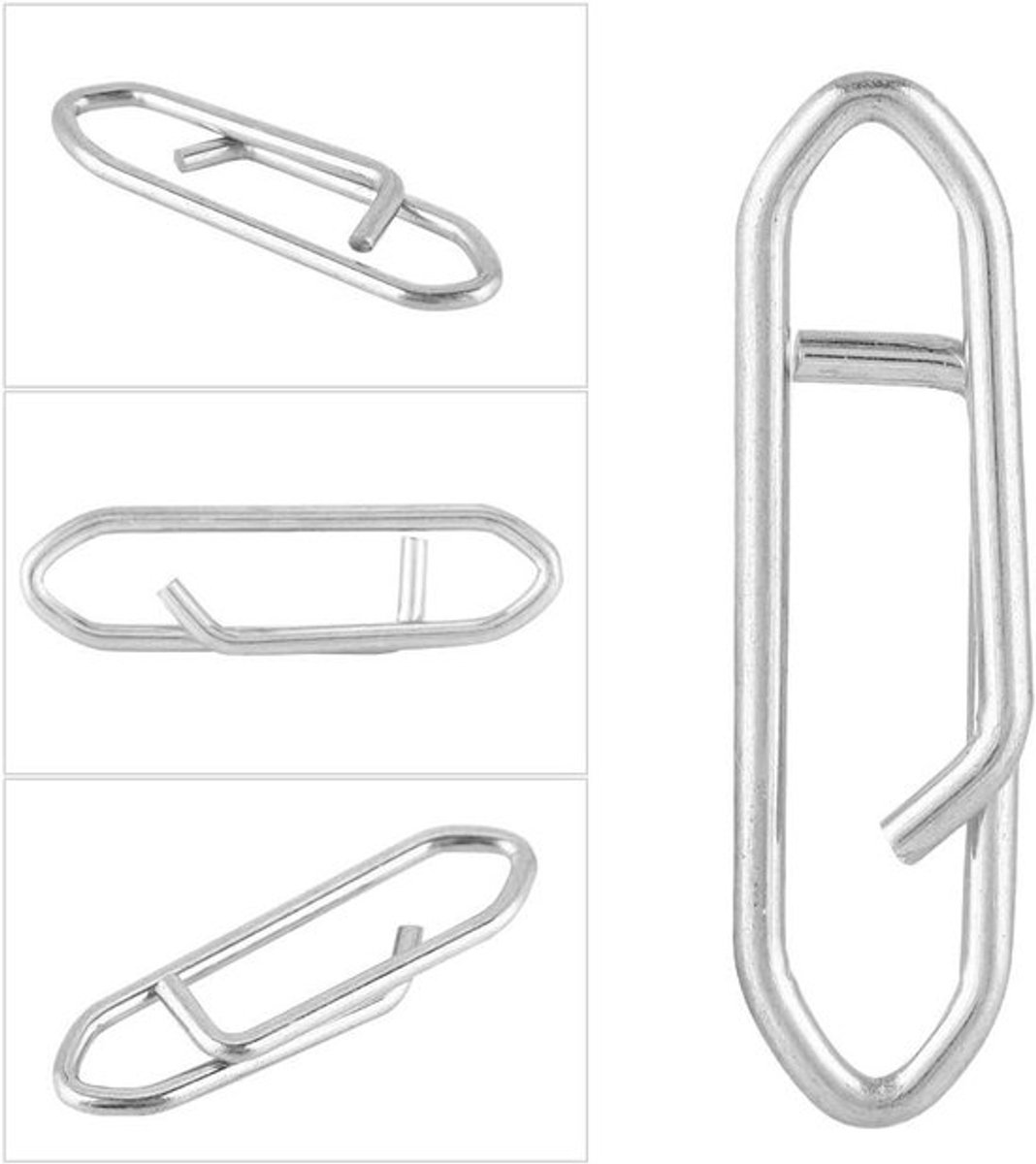 100 Stuks Dubbele Snapback Pins van Roestvrij Staal voor Zeevisserij en Veldvissen Accessoires, Versterkte Quick Lua Pins voor Effectief Vissen
