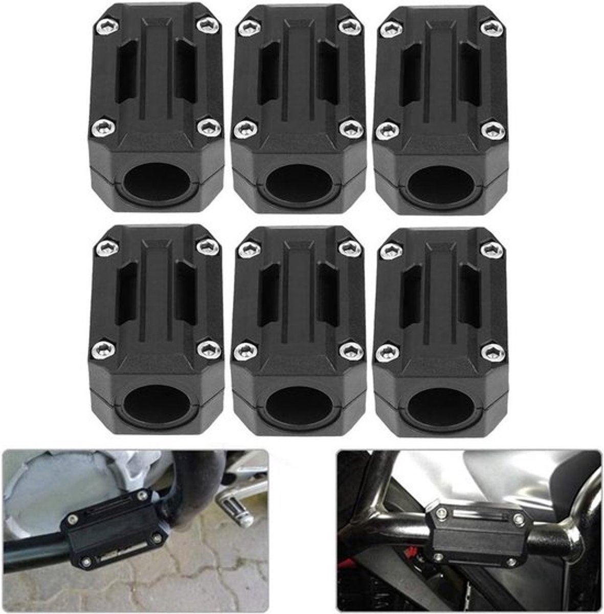 Set van 3 Motorrubber Bumper Beschermblokken voor 22mm, 25mm en 28mm Bumpers - Decoratieve Bescherming en Veiligheid voor R1200GS en R1150GS Motorrijders
