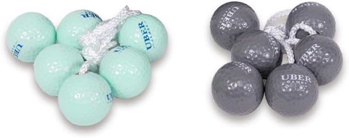 Laddergolf ballen set van 6 - 3 x groen en 3 x grijs - gemaakt van echte golfballen - SnelShoppen