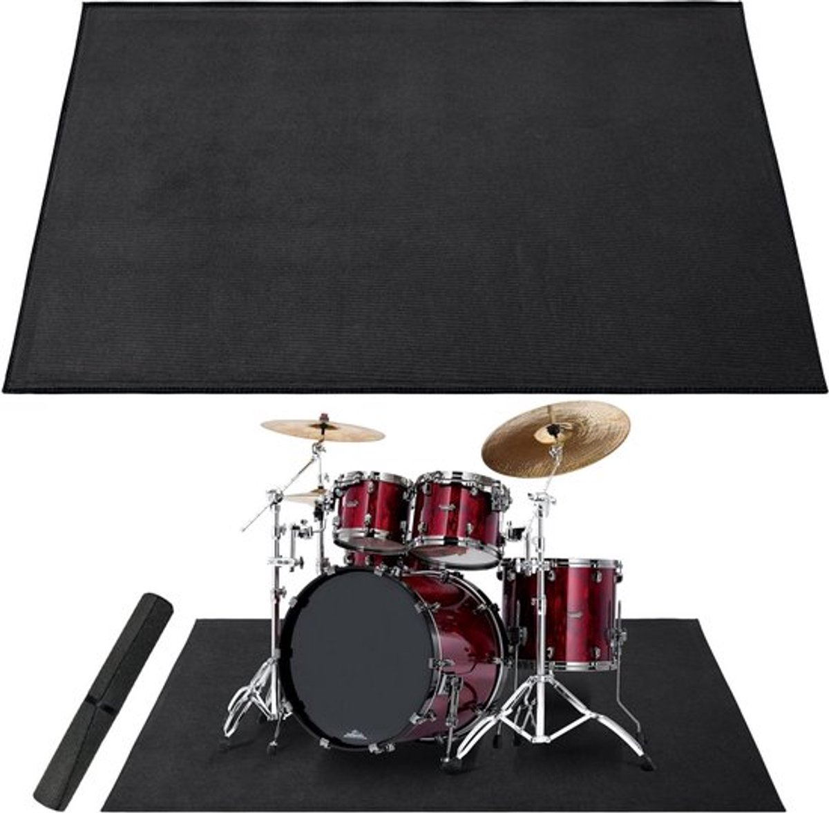 Drumtapijt 120 x 160 cm met antislip bodem en geluidsisolatie voor elektrische drums, ideaal drumaccessoire en cadeau voor drummers, zwart
