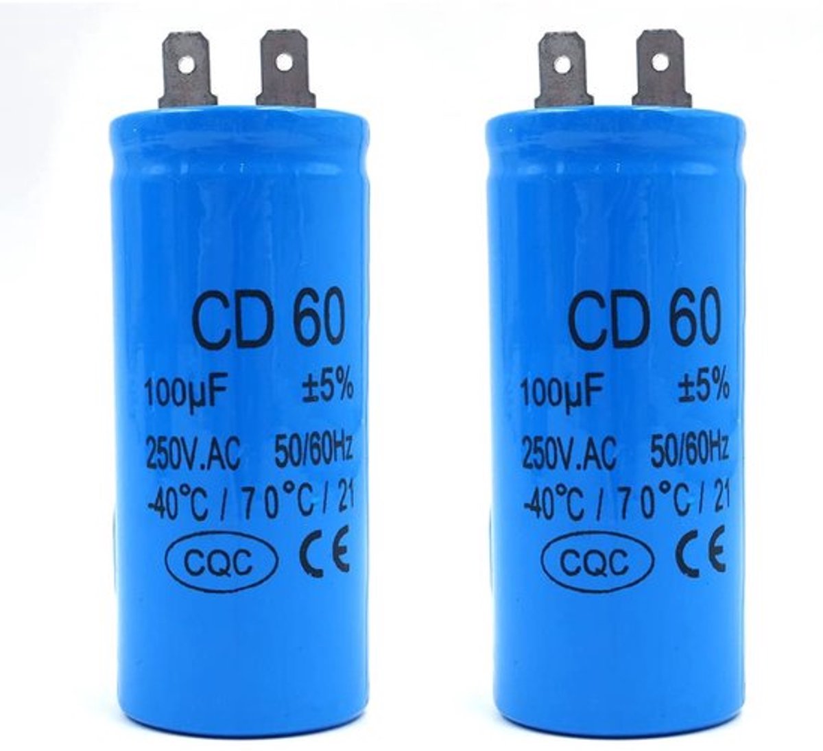 Motor Startcapacitor - 100µF - Geschikt voor Elektrische Motoren en Wasmachines - 50x100mm - Hoogwaardige Capaciteit - Betrouwbare Startc...