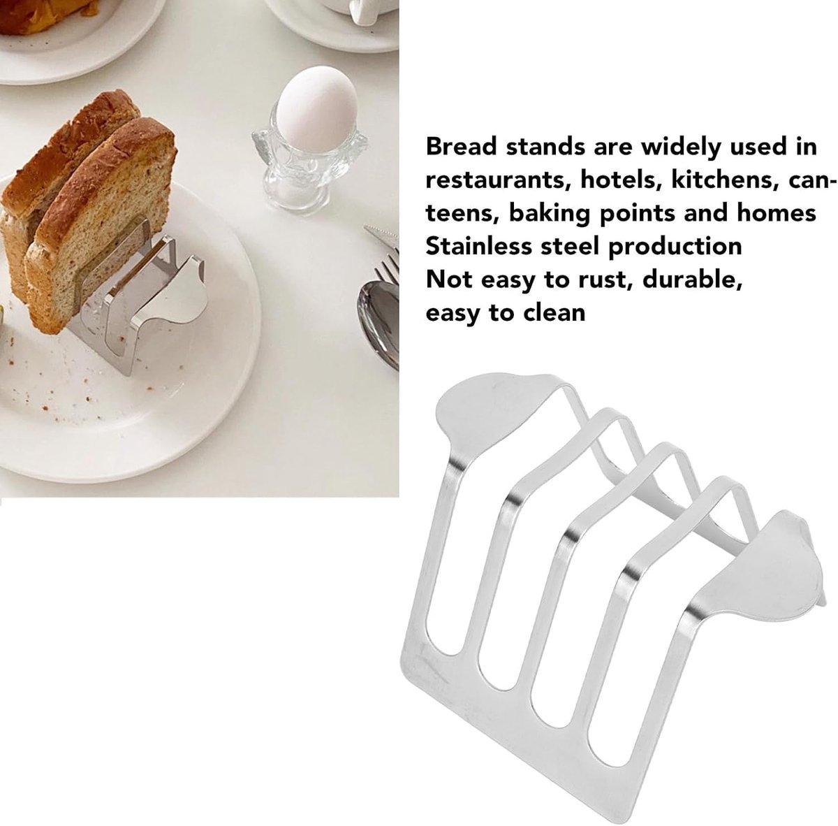 Toastrek - Broodhouder Broodstandaard - Brood Presenteren - Roestvrij Staal - 9 x 8 x 6 cm - Zilver