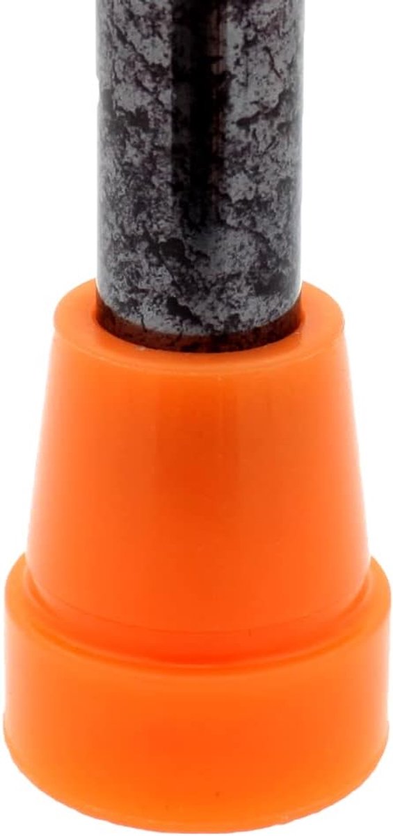 SnelShoppen - 2Pcs 19mm 3/4" Glow in the Dark Rubber Ferrules voor Loopstokken - Oranje - Universeel en Versterkt