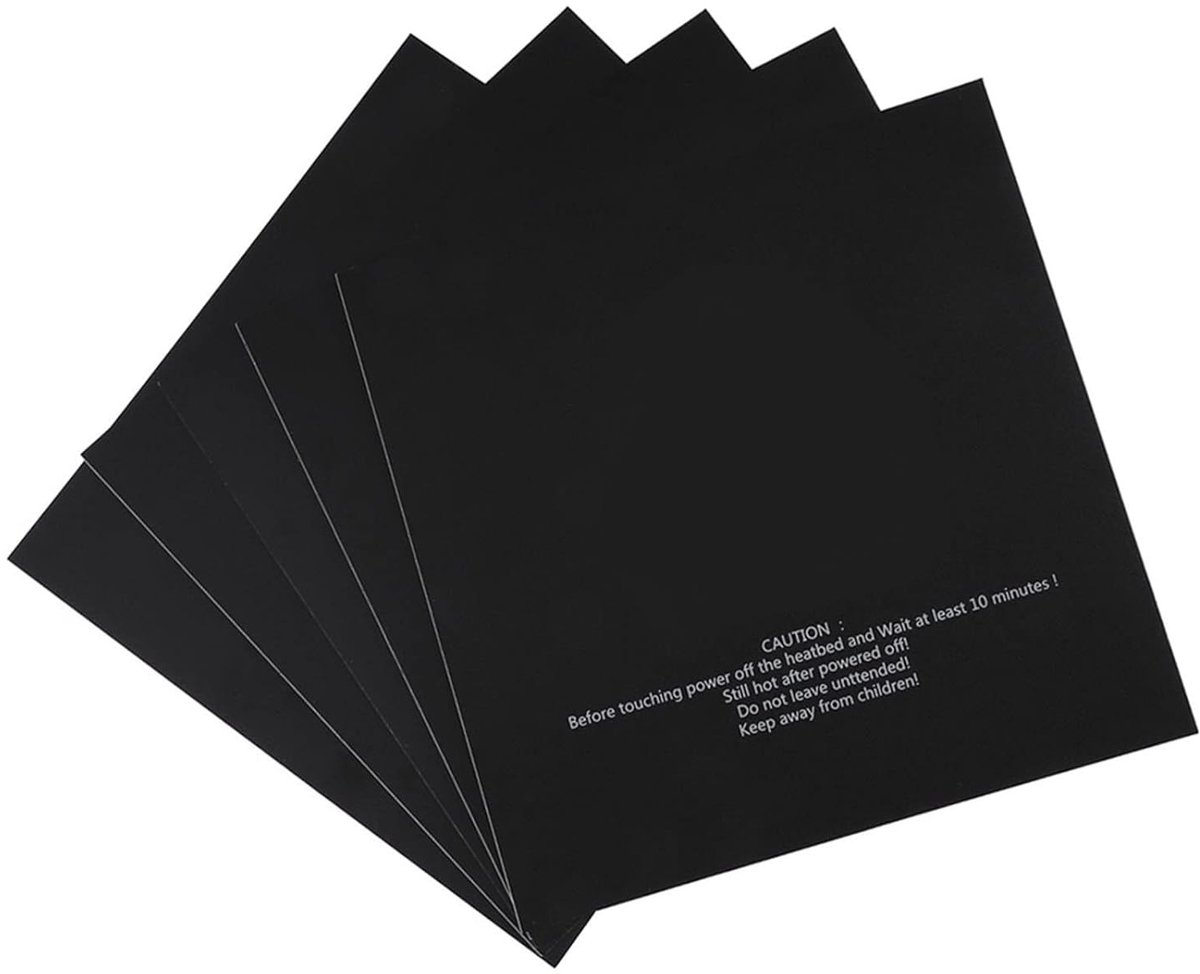 SnelShoppen - 5 Pack 220x220mm 3D Printer Upgrade Kit - Premium Zelfklevende Printstickers voor Verbeterde Bedhechting en Glad Printresultaat