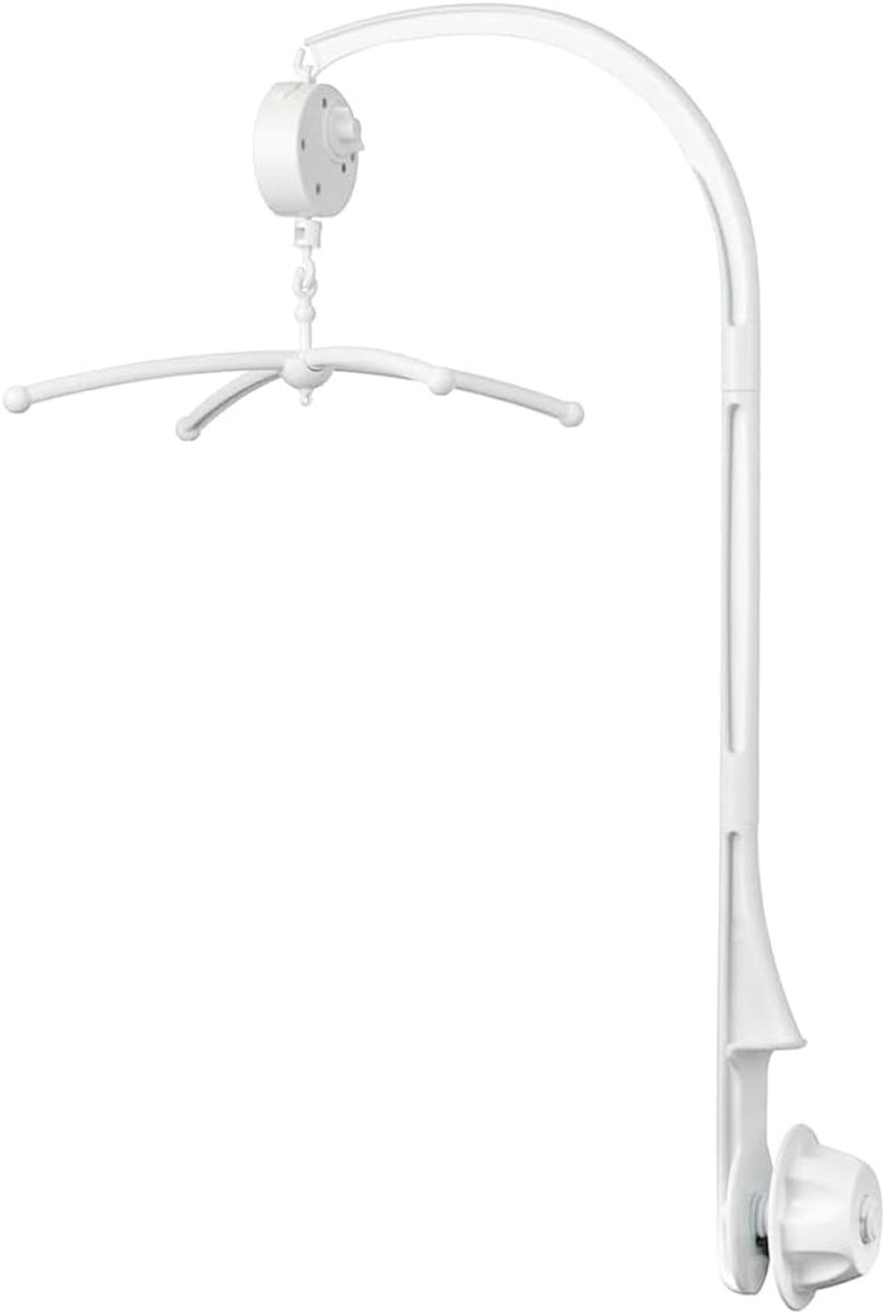 SnelShoppen - Baby Bell Stand, Mobiele Telefoonhouder voor Kinderen, Verstelbare Klauwarm, Veilig en Milieuvriendelijk, Wit, Ideaal voor Verschoontafe