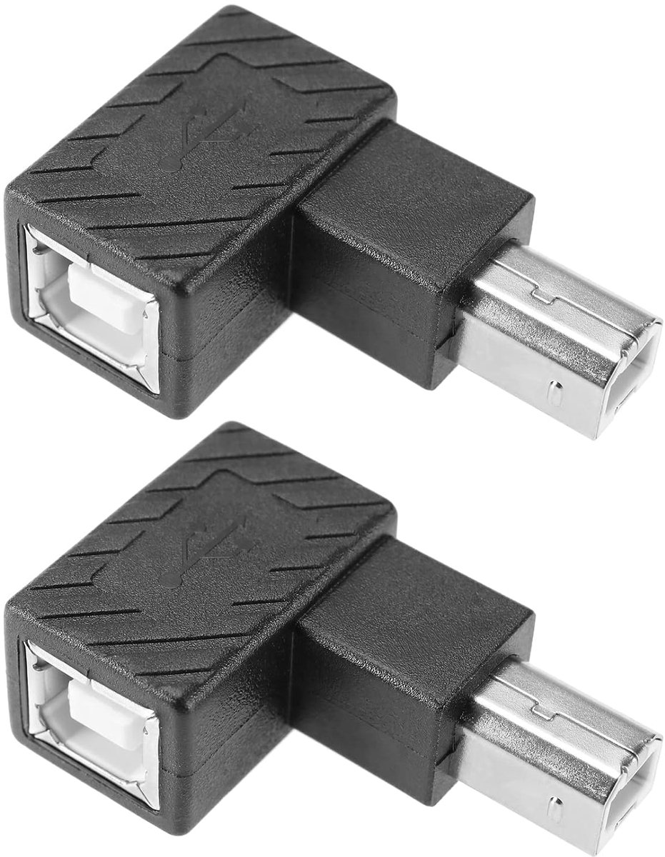 USB 2.0 Type-B Printer Adapter 90 Graden - Links en Rechts Hoek - 480Mbps Gegevensoverdracht - ShopVlot