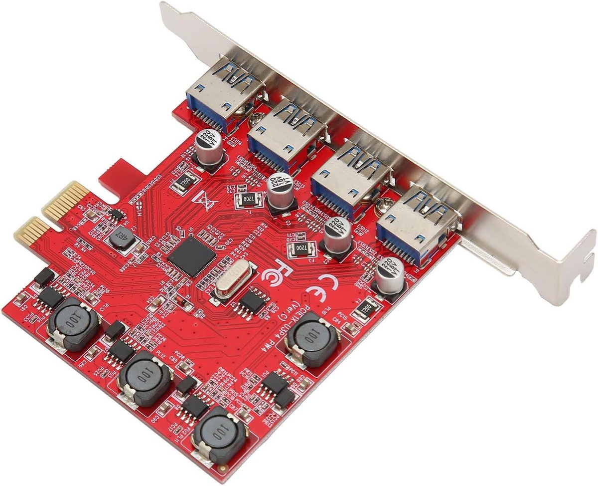 SnelShoppen - 4 Poorts Super Snelle 5Gbps USB 3.0 PCI Express Uitbreidingskaart - Zelfvoorzienende Technologie, Veilig Verbinding, Compatibel met Dive