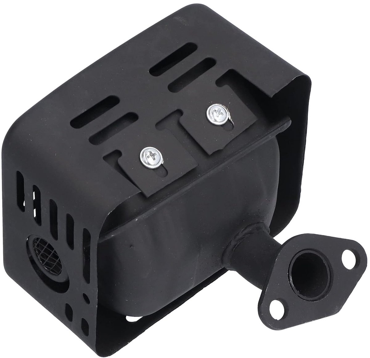 SnelShoppen - Uitlaatdemper RVS Demper Accessoireset met Wasbak Voor Benzine Motor Generator (Zwart) - Eenvoudige Installatie, Stabiele Prestaties, Ge