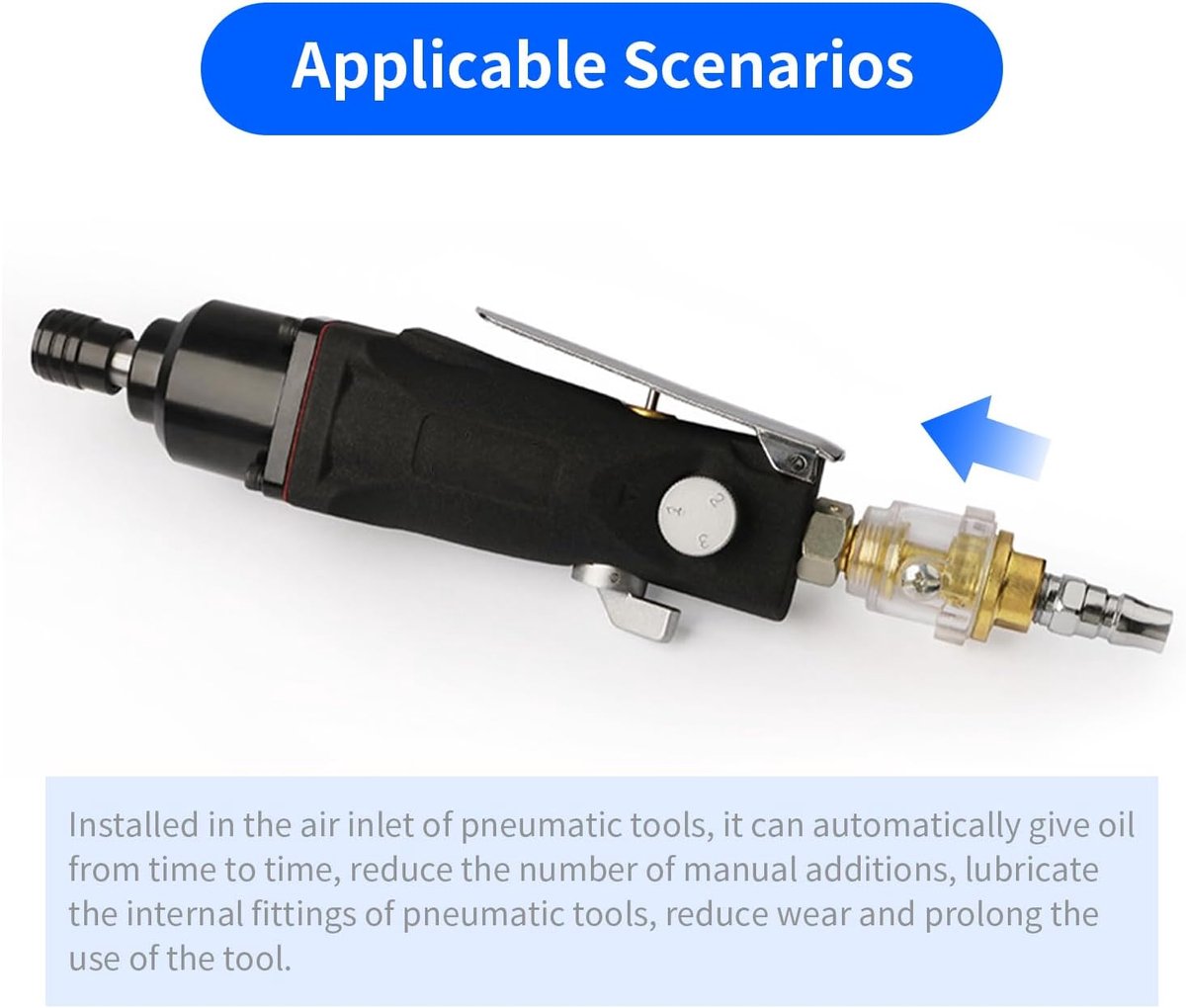 SnelShoppen - 1/4 Inch BSP Mini Online Oiler Lubricator voor Luchtgereedschap en Luchtcompressoren - Automatische Oliecanister met Transparante Behuiz