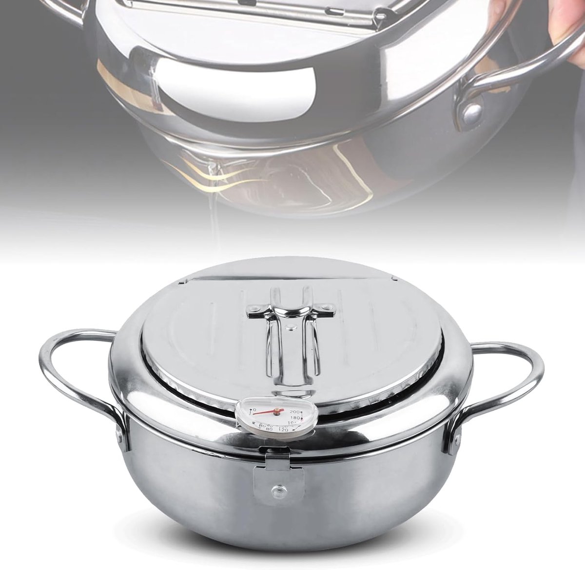 SnelShoppen - Japanse Stijl Rvs Diepvriezer met Thermometer 2.2 L/3.2 L, Koelhandvat, Diepvriezen Voor Feesten, BBQ, Keuken