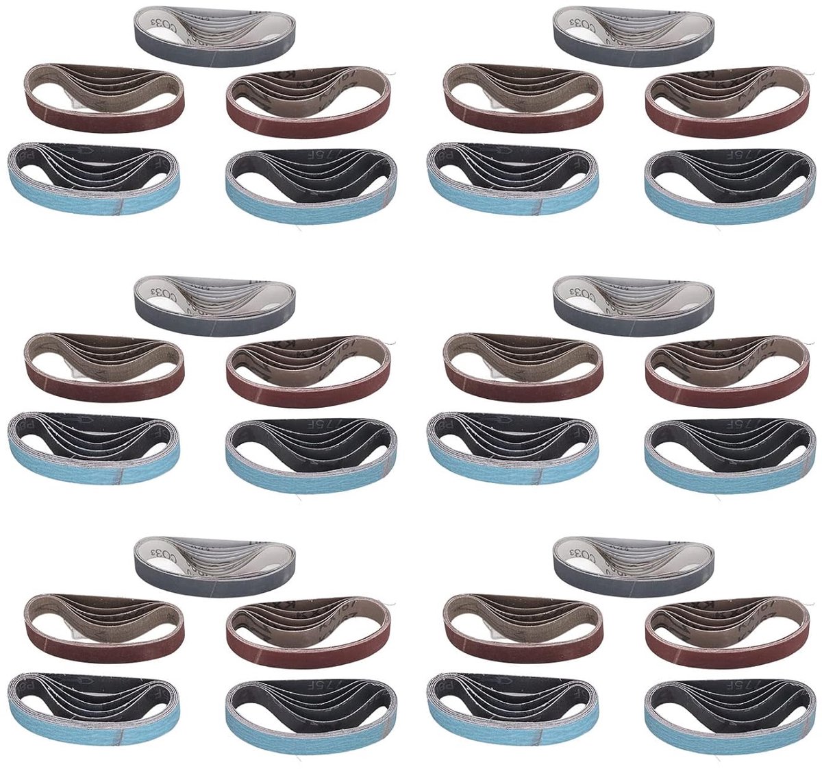SnelShoppen - Bandschuurmachine Vervangende Eindeloze Schuurbanden 305mm - 80 120 240 400 800 1000 Korrel - 30 Stuks - Voor Houtbewerking en Verbouwin
