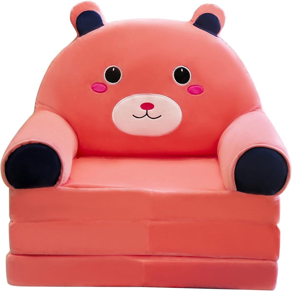 SnelShoppen - Vouwbare Kinder Sofa, 2-in-1 Opvouwbaar Kindersofa Kussen Pluche Sofa Schattige Kinderstoel (Groen)