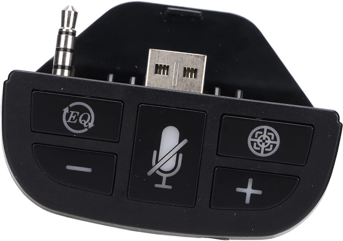 SnelShoppen - Stereo Headset Adapter met Microfoon - Hoofdtelefoon Audio Converter voor Game Geluid en Stemchat - Volume Knop - Plug en Play