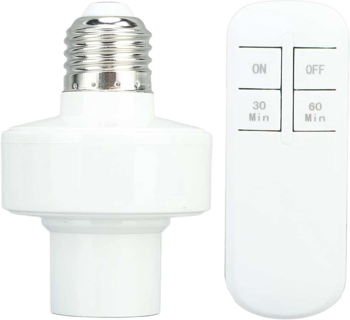 SnelShoppen - Draadloze Lamp Fitting met Afstandsbediening 30M - E27 Lamp Socket - Energiezuinig en Eenvoudig te Installeren voor Tuin, Keuken en Fees