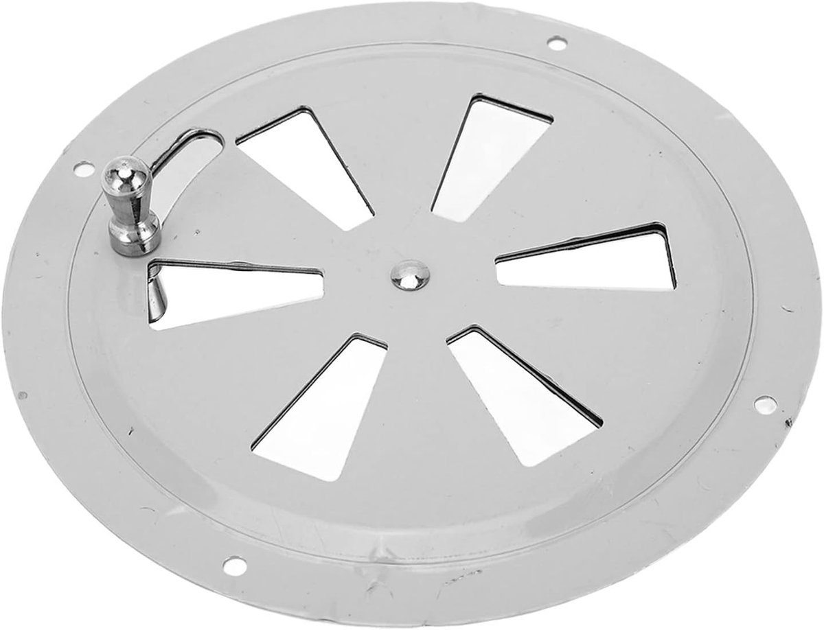SnelShoppen - Ronde Ventilatierooster van RVS, Ventilatie Grille Deksel, Luchtuitlaat met Zijknop voor Schepen, Boten en Huishoudelijk Gebruik