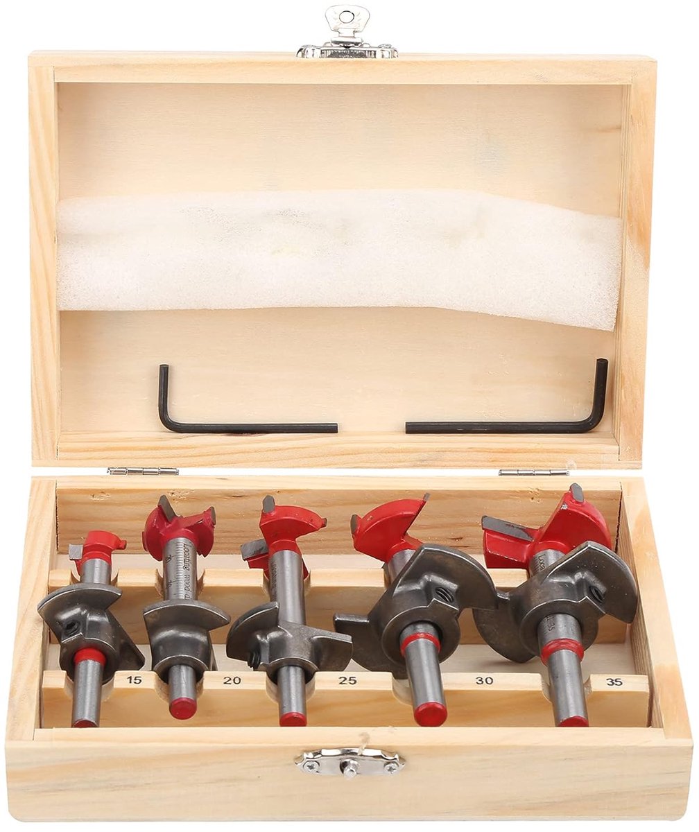 SnelShoppen - Houtbewerkings Gatenmaker Set 5 Delig - Multifunctionele Houtboor Hinge Gatenmaker voor Handboor, Bankboor en Lithiumboor - Nauwkeurige