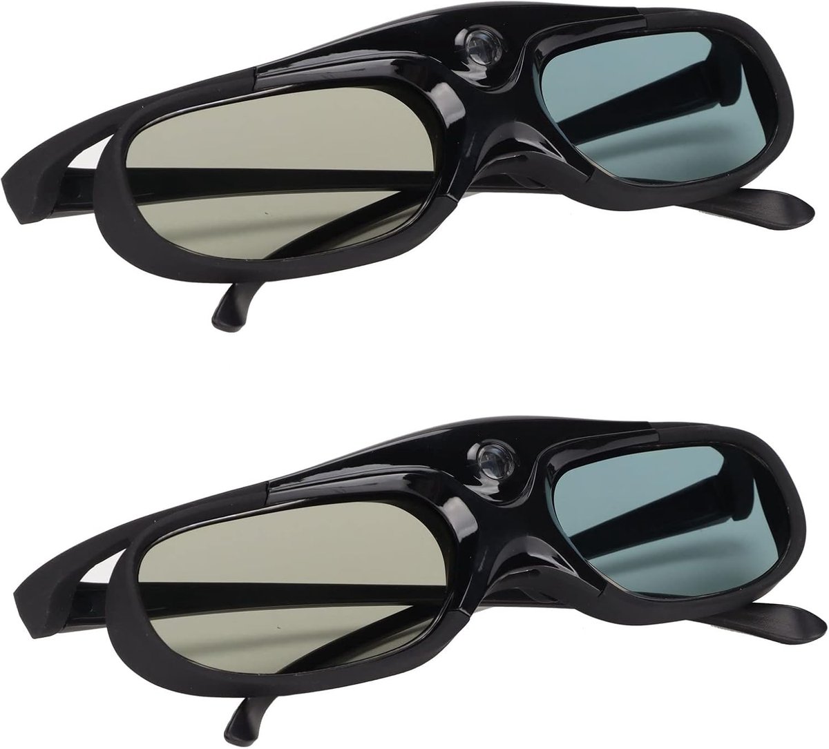 SnelShoppen - 2Pcs Actieve Shutter 3D Brillen, 144Hz DLP Link 3D Brillen, Oplaadbare 3D Brillen voor DLP Link Projectoren, 3D Kijkbrillen voor ZX4 H1,