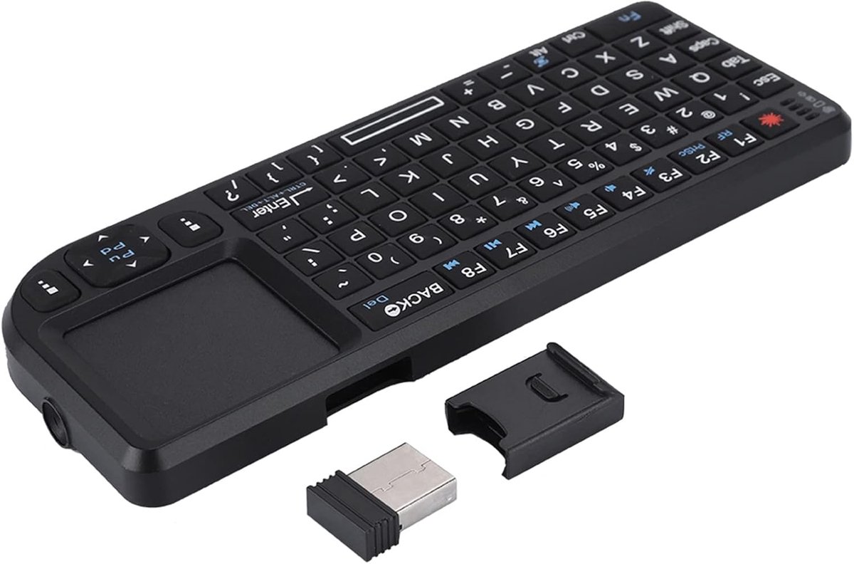 SnelShoppen - Ultra Mini Draadloos Toetsenbord met Touchpad, USB Verlicht, 2.4GHz Verbinding, Oplaadbaar, Lichtgewicht en Dun, Ideaal voor Onderwijs e