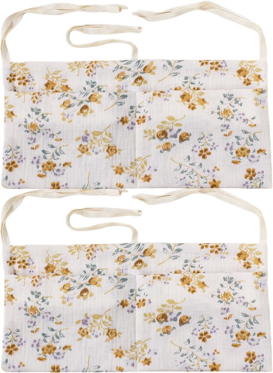 Baby Bed Organizer - Hangende Opbergzak - Babykamer Inrichten - Verstelbare Banden - 9x6x1 cm - Bloemenprint