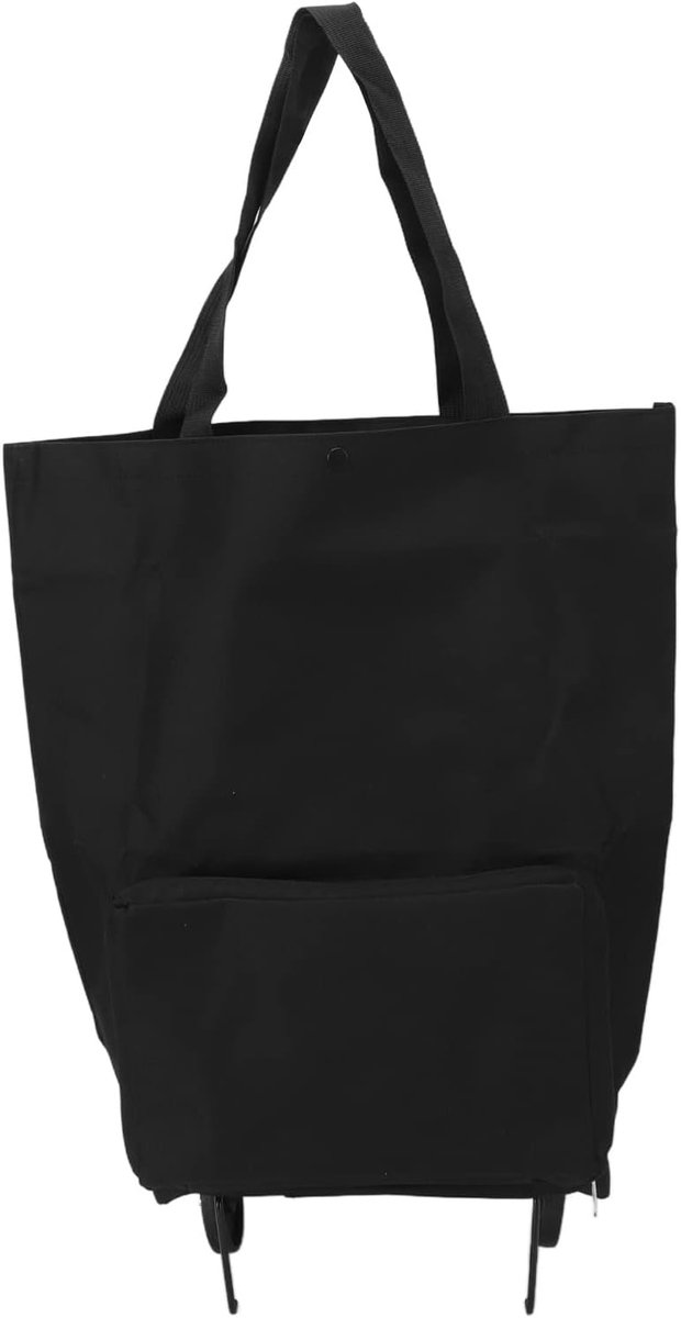 SnelShoppen - Vouwbare Boodschappentas met Wielen - Multifunctionele Opbergzak - Lichtgewicht Voor Boodschappen, Fruit, Groenten - Zwart